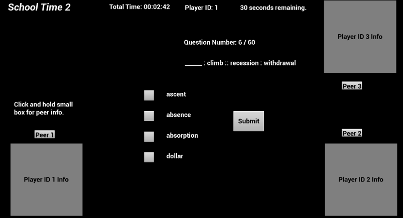 Peer-Learning Interface screenshot